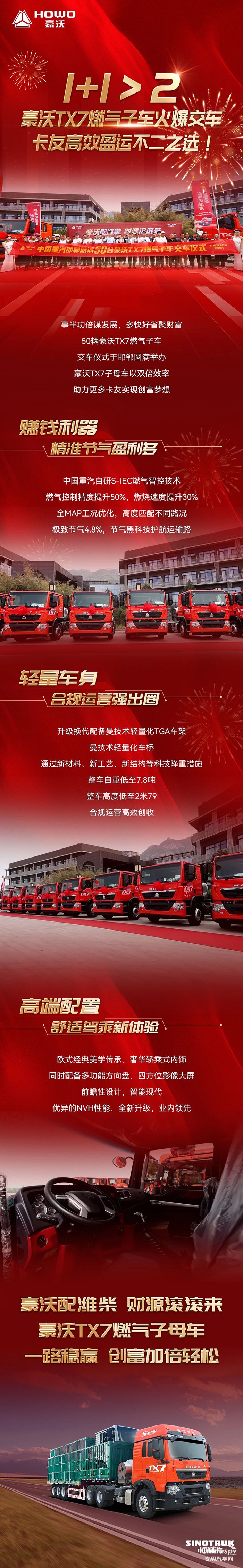 1+1＞2，豪沃TX7燃?xì)庾榆嚮鸨卉嚕ㄓ迅咝в\(yùn)不二之選！