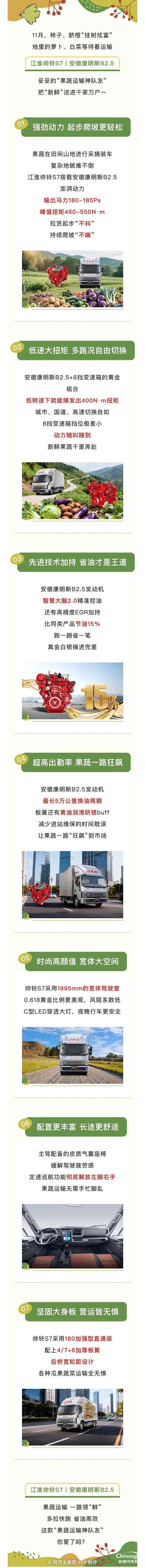 果蔬運輸一路領(lǐng)“鮮”!江淮帥鈴S7安徽康明斯B2.5讓新鮮極速達(dá)